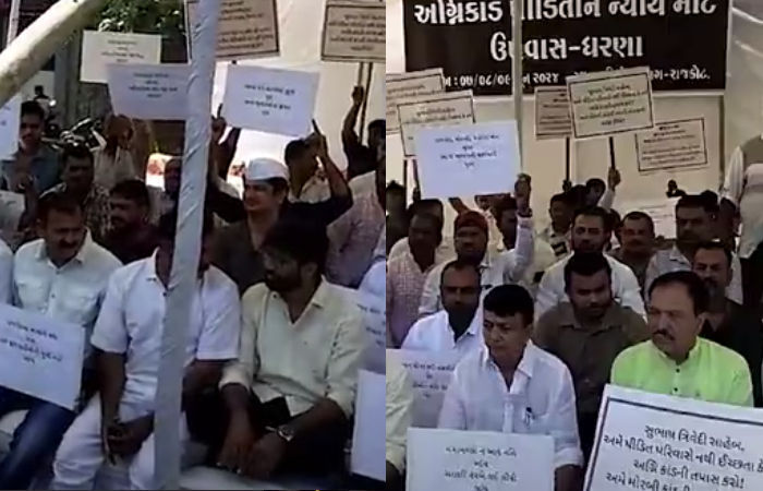Geniben Thakor, Amit Chavda lead Congress protest against Rajkot fire tragedy