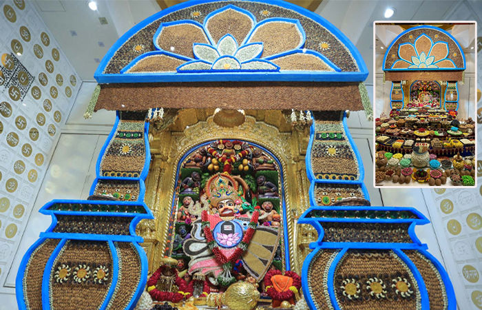 શ્રીકષ્ટભંજન હનુમાનને દેવાધિદેવ મહાદેવની થીમના વાઘા અને ડ્રાયફ્રુટનો શણગાર કરાયો