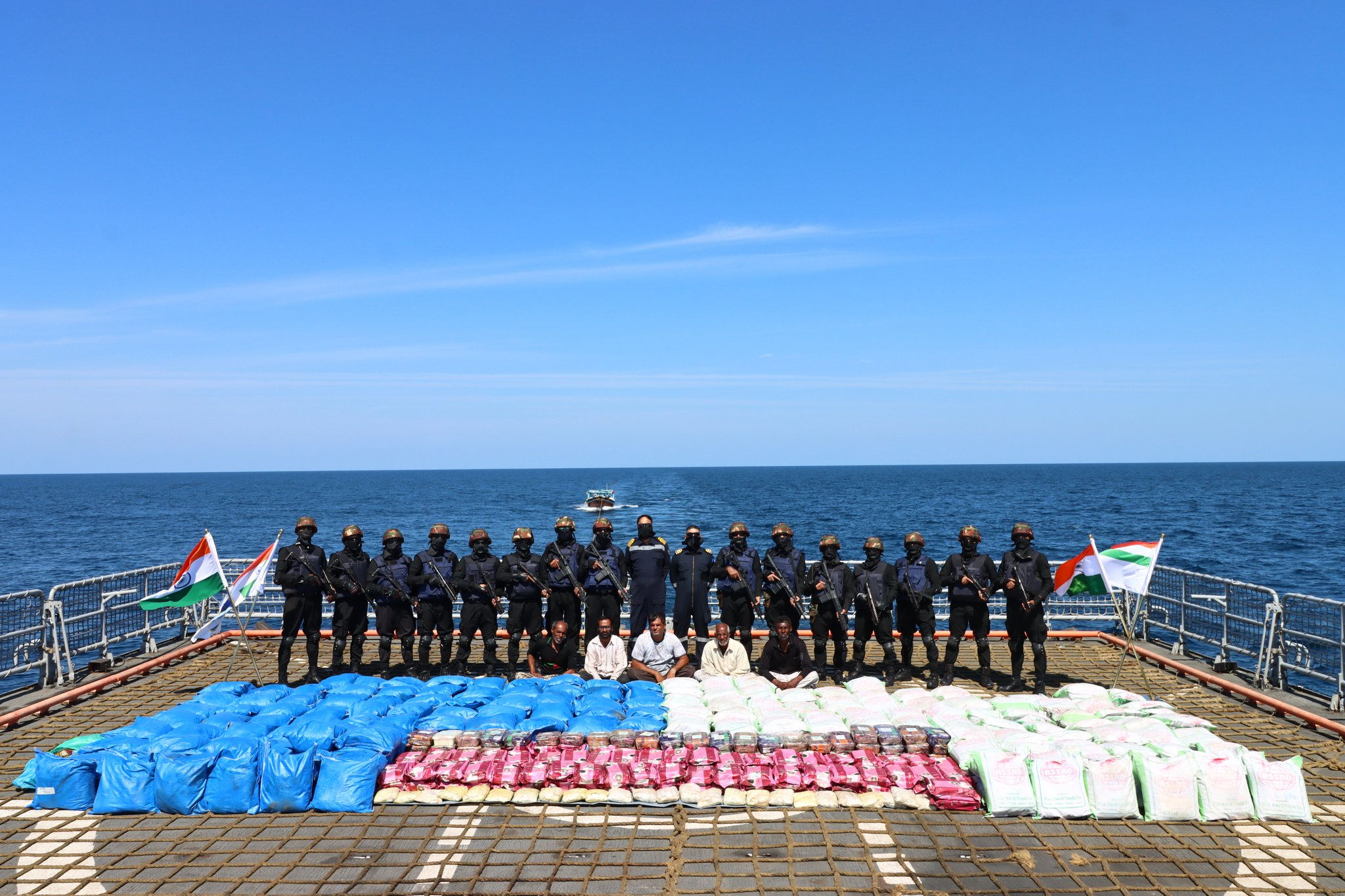 Five Iranian crew members of drug haul boat on seven-day remand