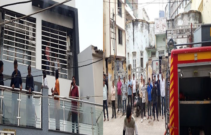જામનગરમાં લીમડા લેન વિસ્તારમાં મકાનમાં સોર્ટસર્કિટના કારણે આગ લાગતાં ભારે દોડધામ