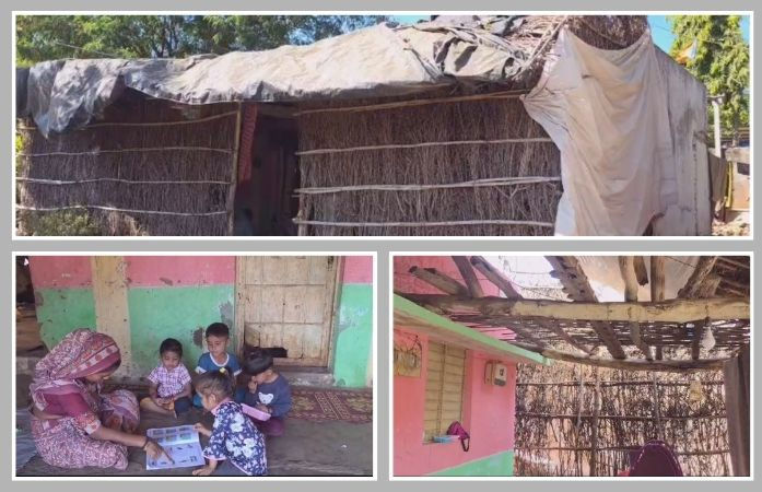 વિકસિત ગુજરાતની વરવી વાસ્તવિકતા: છોટાઉદેપુરના કાંધા ગામે આંગણવાડી દોઢ વર્ષથી સડેલા ઝૂંપડામાં