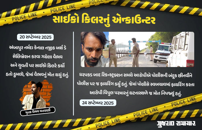 BIG NEWS: અડાલજ હત્યાકાંડના આરોપી વિપુલનું એન્કાઉન્ટર, સાયકો કિલરે પોલીસ પર કર્યો હતો હુમલો