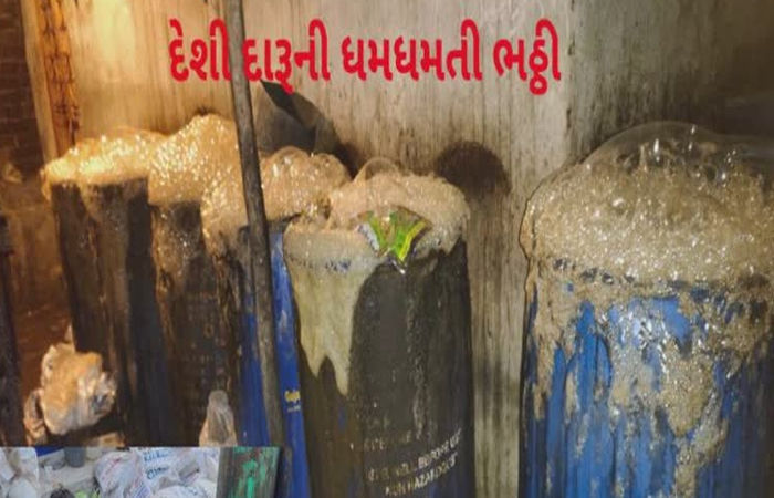 દેશી દારૂની ભઠ્ઠી પર પોલીસની રેઈડ, 105 લીટર દેશી દારૂ ઝડપાયો