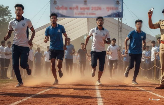 જામનગરમાં પોલીસ ભરતીની પ્રક્રિયામાં ગેરરીતિ, બે ઉમેદવારો દોડમાં છેતરપિંડી કરતા ઝડપાયા
