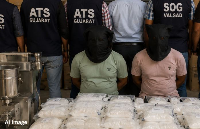 વાપીમાં ગુજરાત ATSનો સપાટો: ગોડાઉનમાં ચાલતી હતી ડ્રગ્સની ફેક્ટરી, બેની ધરપકડ