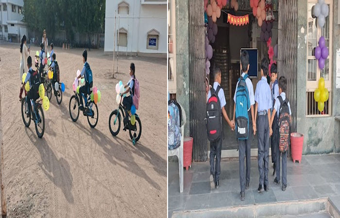 જામનગર શહેર અને જિલ્લામાં 35 દિવસના વેકેશન બાદ તમામ શાળાઓમાં ફરી ગુંજી વિદ્યાર્થીઓની કિલકારીઓ