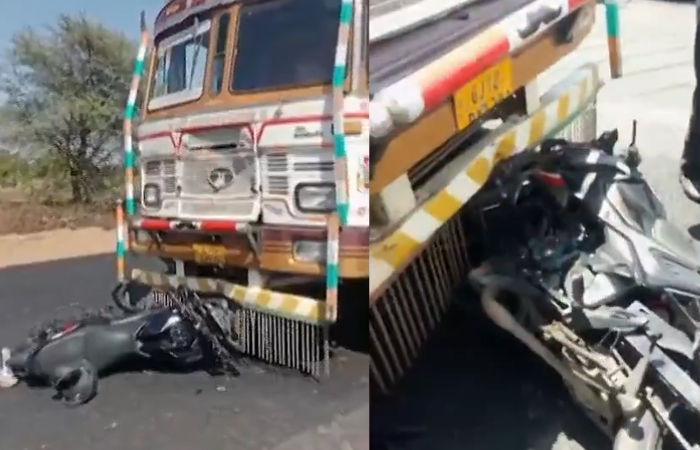 મહેસાણાના લાડોલ નજીક ટ્રક અને બાઈક વચ્ચે ભયાનક અકસ્માત, વડાલીના 2 ના મોત; 1 ગંભીર