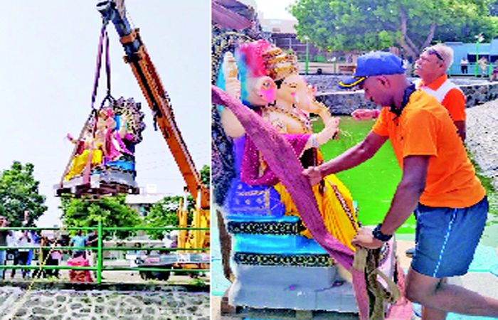 આણંદના લોટેશ્વર તળાવમાં 120 મૂર્તિઓ વિસર્જીત કરાઈ