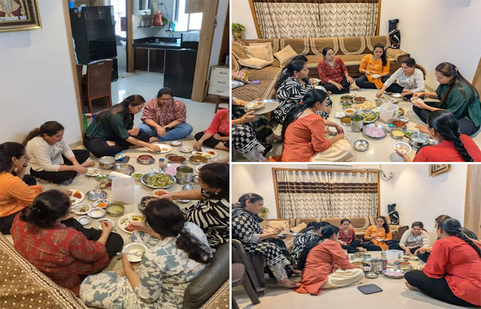 ચૈત્ર માસમાં મંદિરે ઠંડુ ખાવાના બદલે મહિલાઓ ગ્રુપમાં ઠંડુ ખાઈ પરંપરાને રાખી રહી છે જીવંત