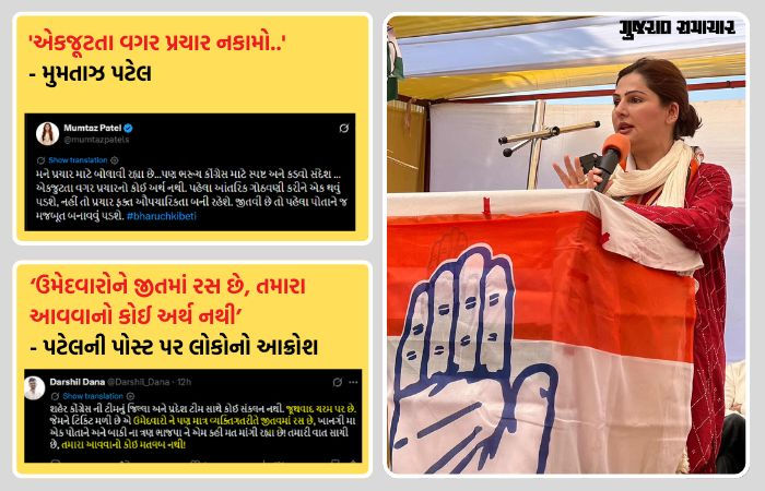 'એકજૂટતા વગર પ્રચાર નકામો..', મુમતાઝ પટેલની સૂચક ટકોરથી ભરૂચમાં રાજકારણ ગરમાયું