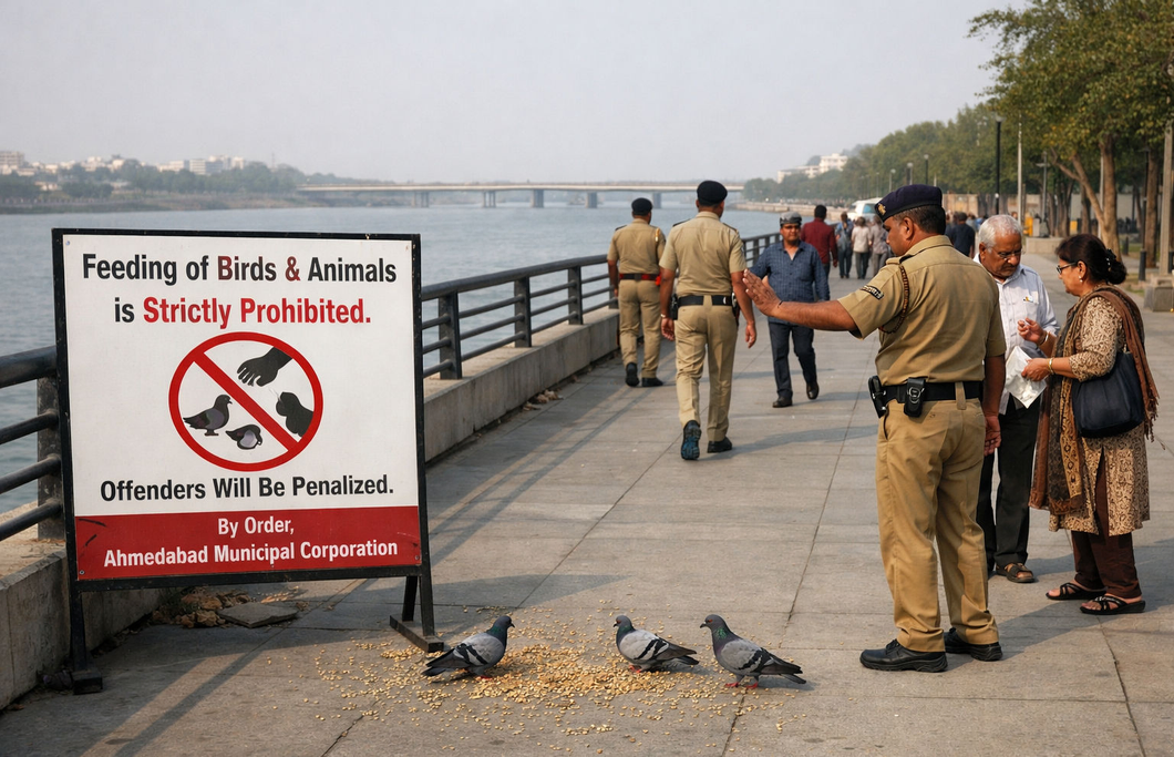 Cleanliness or cruelty? AMC bans bird, animal feeding at Sabarmati Riverfront