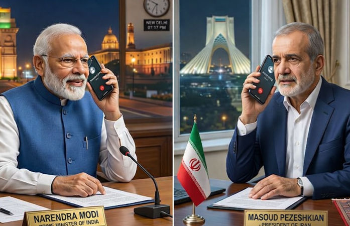 PM મોદીએ ઈરાનના રાષ્ટ્રપતિ સાથે કરી વાતચીત: પશ્ચિમ એશિયામાં શાંતિ અને સુરક્ષા મુદ્દે થઈ ખાસ ચર્ચા