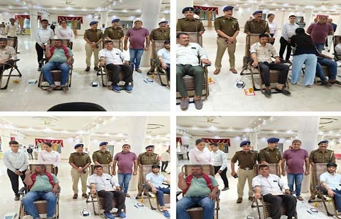 જામનગરના પંચકોશી એ.ડિવિઝન પોલીસ સ્ટેશનની ટીમ દ્વારા સતત બીજા વર્ષે થેલેસેમિયાગ્રસ્ત બાળકો માટે રક્તદાન કેમ્પ યોજાયો: 321 બોટલ રક્ત એકત્ર થયું