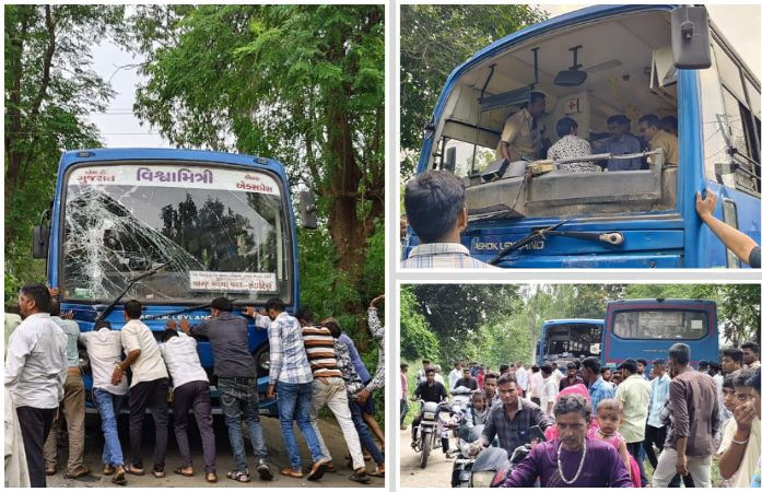 પાવીજેતપુર: વાંકી ગામ પાસે બે ST બસ અને ઈકો કારનો અકસ્માત, મુસાફરોને ઈજા, ટ્રાફિકજામ સર્જાયો