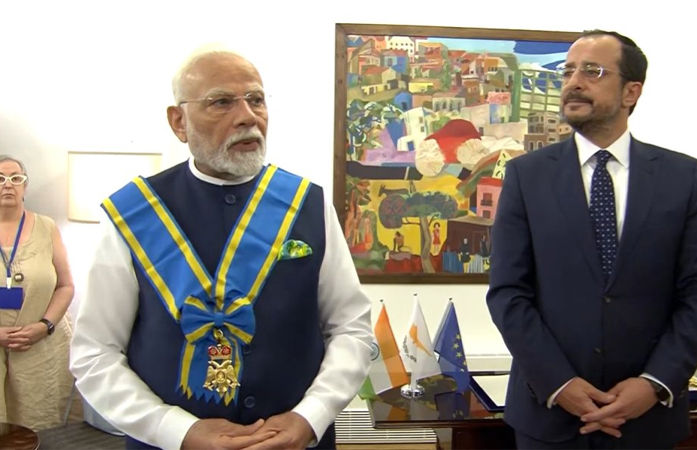 G7 Summit: સાયપ્રસે PM મોદીને આપ્યું સર્વોચ્ચ નાગરિક સન્માન ‘ગ્રાન્ડ ક્રોસ ઑફ ધ ઑર્ડર ઑફ મેકરિયોસ III’