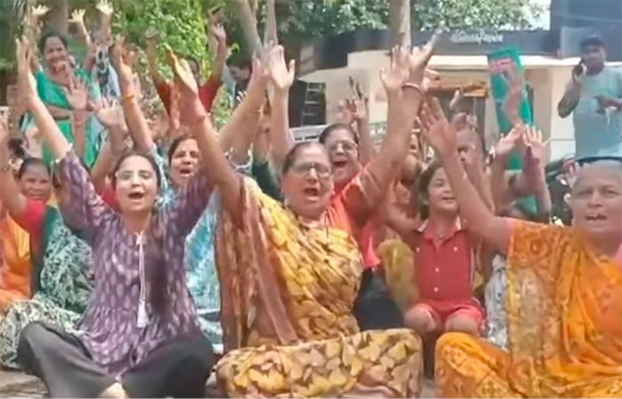 વૃંદાવનનગરમાં નવા શાક માર્કેટના બાંધકામ સામે રહીશોનો વિરોધ