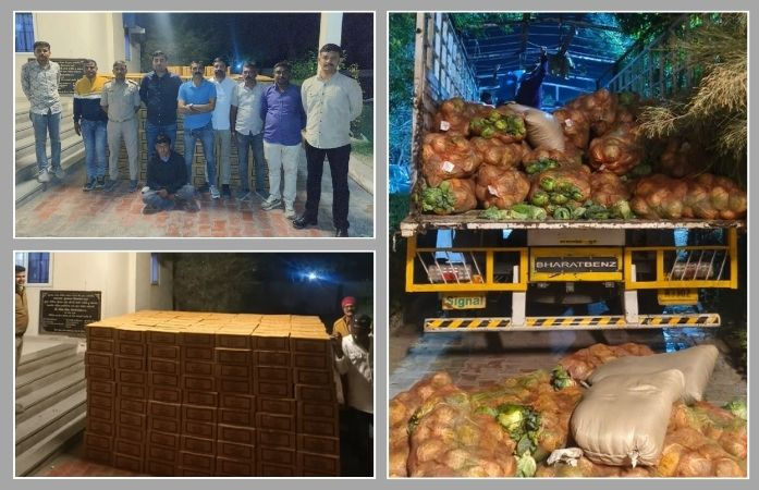 અમદાવાદ-માળિયા હાઈવે પર પોલીસના દરોડા, કોબીજ અને ભૂસાની આડમાં લઈ જવાતો દારૂનો મોટો જથ્થો ઝડપાયો