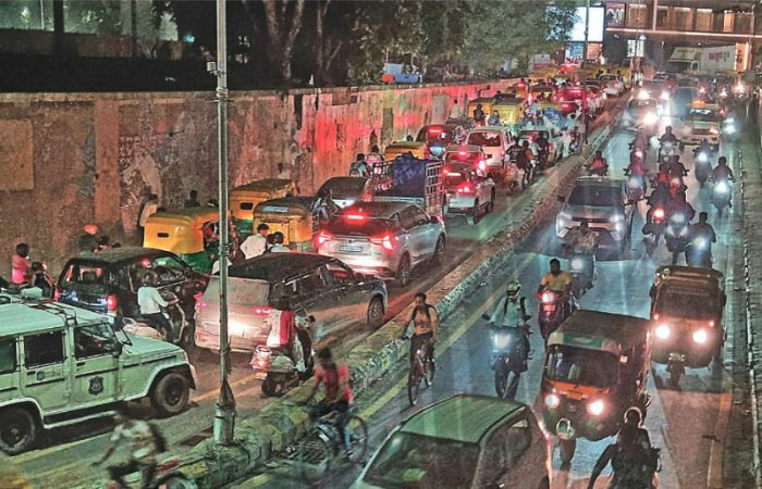 Traffic diversions near Shahibaug for bullet train work cause chock-a-block roads