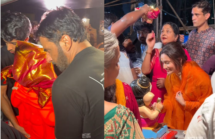VIDEO: સોનુ સૂદથી લઈને અંકિતા લોખંડે સુધી... ફિલ્મી સિતારાઓએ ઢોલ-નગારા સાથે ગણપતિ બાપ્પાનું કર્યું સ્વાગત