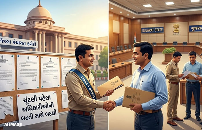 સ્થાનિક ચૂંટણી પહેલા વહીવટી ફેરફાર, પંચાયત વિભાગના 23 અધિકારીની બઢતી સાથે બદલી, જુઓ યાદી