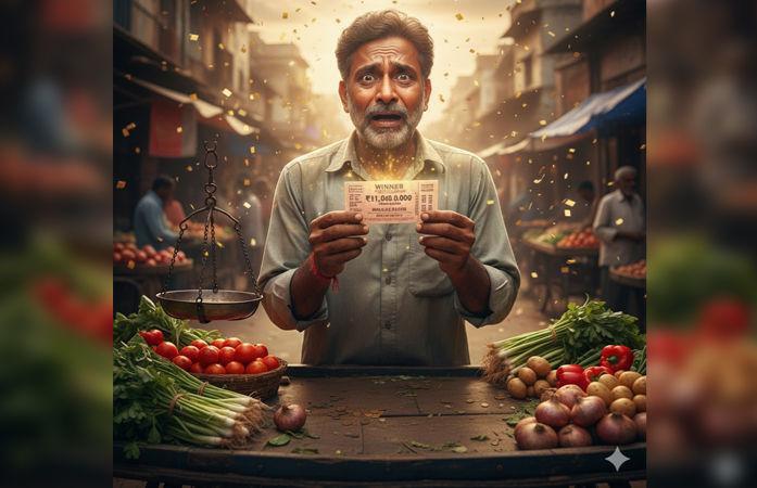 શાકભાજી વેચનારાને લાગ્યો જેકપોટ, 11 કરોડની લોટરી જીત્યો, ઉધાર પૈસા લઇ રકમ લેવા પહોંચ્યો
