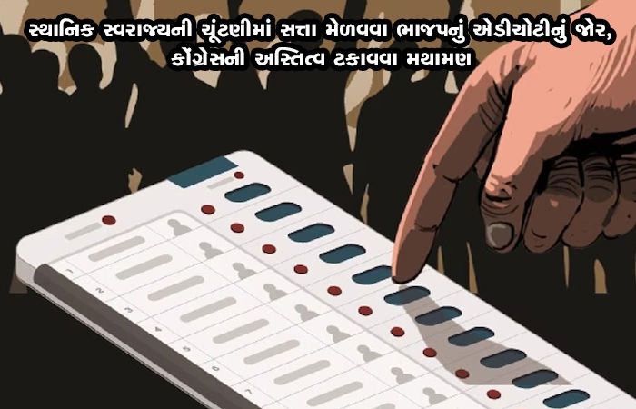 સ્થાનિક સ્વરાજ્યની ચૂંટણીમાં સત્તા મેળવવા ભાજપનું એડીચોટીનું જોર, કોંગ્રેસની અસ્તિત્વ ટકાવવા મથામણ