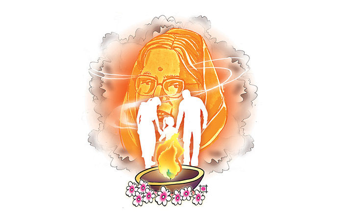 દિવાળીની સાડી પહેરી છે                                    .