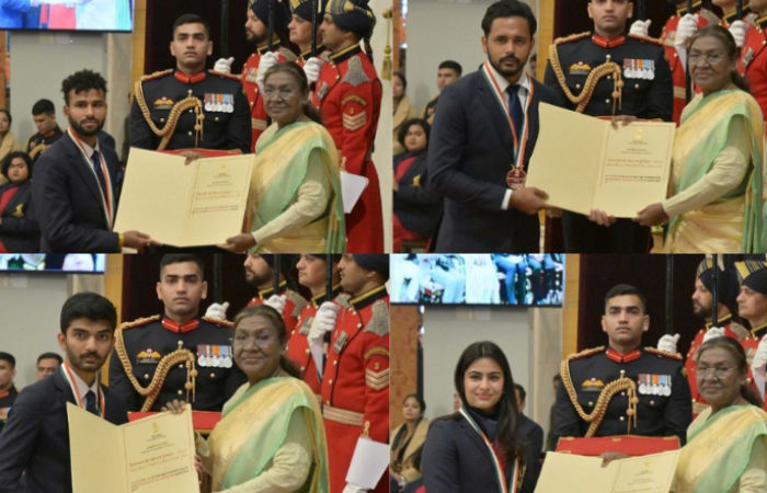 Manu, Gukesh, Harmanpreet, Praveen receive Khel Ratna as President Murmu honours sports icons at Rashtrapati Bhavan
