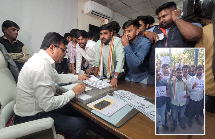 અમદાવાદમાં સ્વેટર મામલે ખાનગી સ્કૂલોની મનમાની, NSUIના હલ્લાબોલ પછી DEOની તપાસની ખાતરી