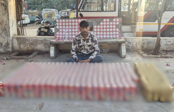 અમદાવાદ: સરદાર નગરમાં પોલીસના રહેણાક મકાનમાં દરોડા, વિદેશી બિયરનો જથ્થા સાથે એકની ધરપકડ