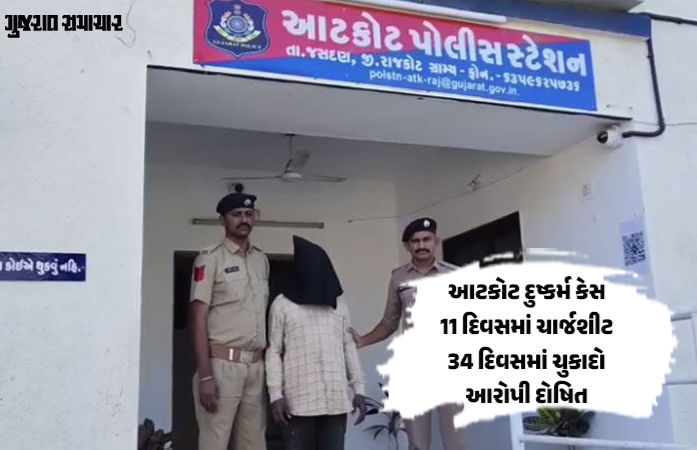 રાજકોટ: આટકોટ દુષ્કર્મ કેસનો આરોપી દોષિત જાહેર, 34 દિવસમાં જ કોર્ટનો ચુકાદો, 15મીએ સજાનું એલાન
