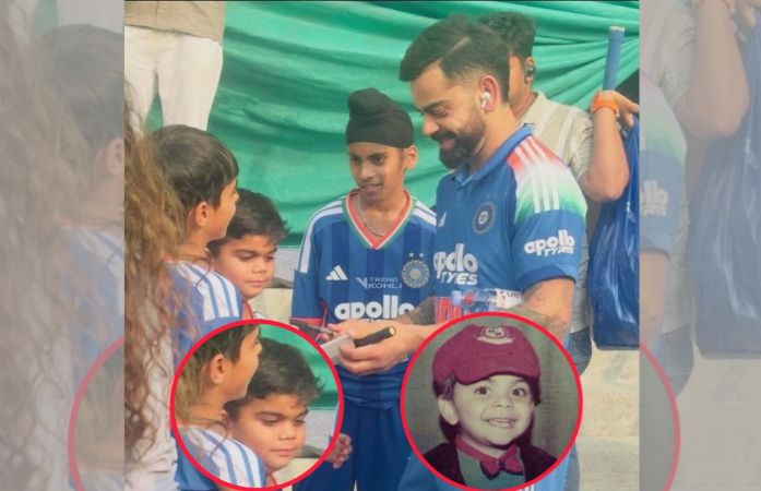 ‘19-20 નો પણ ફરક નથી’: ન્યૂઝીલેન્ડ સામેની મેચ પહેલા વિરાટ કોહલી તેના 'મિની વર્ઝન' ને મળ્યો, ફોટો વાઈરલ