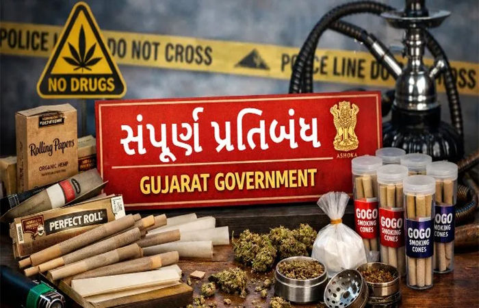 ખેડા જિલ્લામાં ગોગો સ્મોકિંગ પેપર અને કોન વેચતી દુકાનો પર પોલીસના દરોડા
