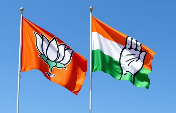 વડોદરા વોર્ડ નંબર 14માં વાડી નાની શાકમાર્કેટ સામે ભાજપ-કોંગ્રેસના કાર્યકર્તાઓ વચ્ચે ઝપાઝપી