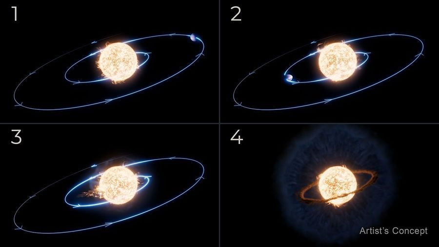 James Webb Telescope captures a planet’s fiery end by plunging into a star