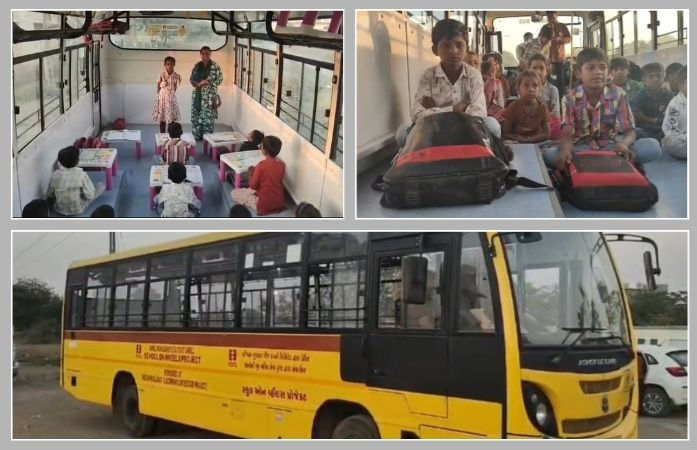 અમરેલી: બસ બની ગઈ 'હરતી-ફરતી શાળા', ગરીબ બાળકો માટે બની આશાનું કિરણ, 5 વર્ષથી ઘડાઈ રહ્યું છે ભવિષ્ય