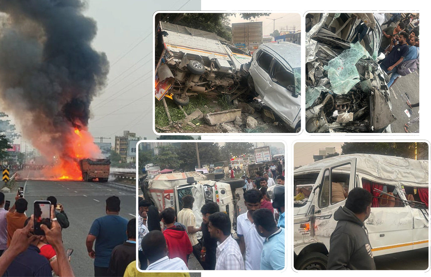 VIDEO : મહારાષ્ટ્રમાં મોટી દુર્ઘટના: પુણેમાં ટ્રકે અનેક વાહનોને ટક્કર મારતા લાગી આગ, 8 લોકોના દાઝી જતા મોત