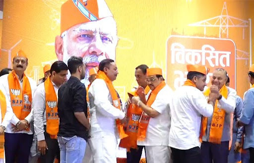 Congress turncoats join BJP at party headquarter in Gandhinagar