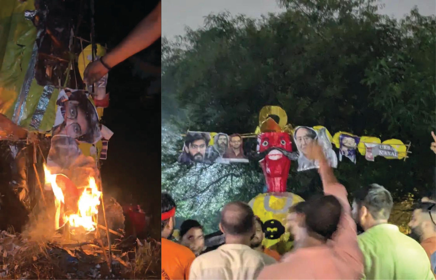 VIDEO : JNUમાં રાવણ દહન વખતે વિવાદ, પુતળા પર ઉમર ખાલિદ અને શરજીલની ફોટો લગાવાતા બબાલ
