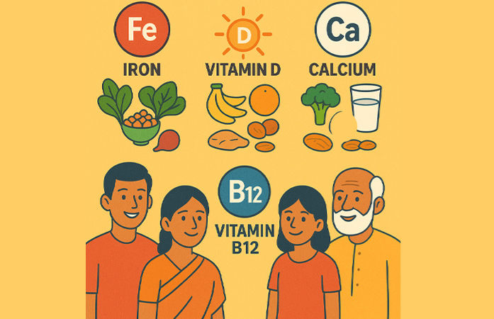 ભારતીયોમાં વિટામિન B12, પ્રોટીન સહિત આ 5 પોષક તત્વોની સૌથી વધુ ઉણપ, ડાયટમાં સામેલ કરો આ વસ્તુઓ