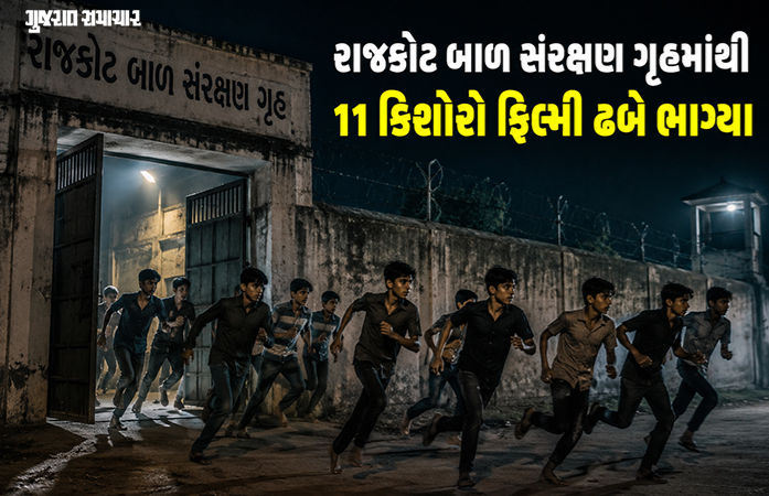 રાજકોટના બાળ સંરક્ષણ ગૃહમાંથી 11 કિશોરો ફિલ્મી ઢબે ભાગ્યા, 1 પરત ફર્યો, 10ને શોધવા દોડધામ