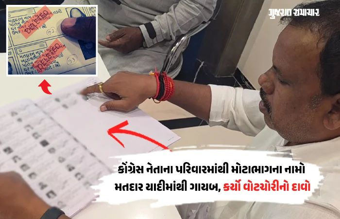 નર્મદા: કેવડિયામાં જિલ્લા કોંગ્રેસ પ્રમુખના પરિવારના નામ મતદાર યાદીમાંથી ગાયબ, 97 નામો કાઢી નખાતા વિવાદ છંછેડાયો