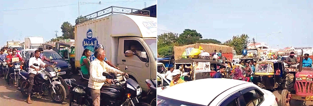 ગરબાડા રોડ ખાતે હાટ બજારમાં ટ્રાફિક જામના દ્રશ્યો સર્જાયા