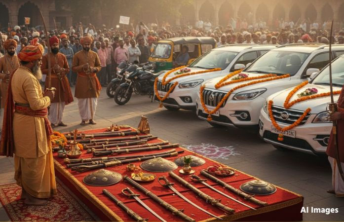 શૌર્ય અને શક્તિનું પર્વ વિજયાદશમી: રાજ્યભરમાં શસ્ત્રો, વાહનો અને વ્યવસાયના સાધનોની કરવામાં આવી પૂજા