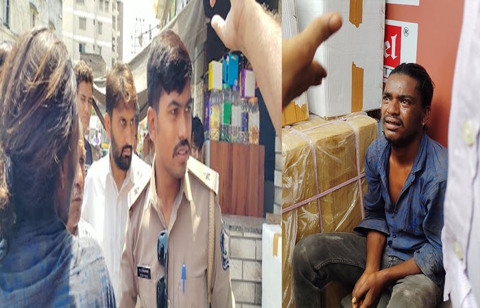 જામનગરમાં સત્યનારાયણ મંદિર રોડ પર ચોરી કરવાના ઇરાદે આવેલા શંકાસ્પદ શખ્સને સ્થાનિકોએ પકડ્યો