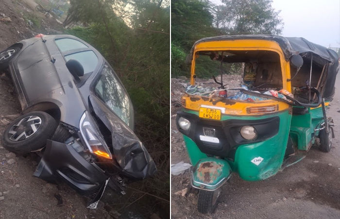 જામનગર-રાજકોટ ધોરી માર્ગ પર કાર અને રિક્ષા વચ્ચેના અકસ્માતમાં રીક્ષા ચાલક ગંભીર સ્વરૂપે ઘાયલ : સારવાર માટે હોસ્પિટલમાં ખસેડાયા