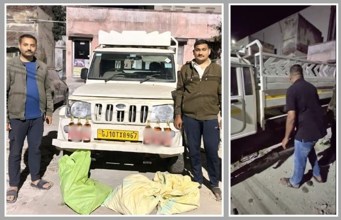 જામનગર: બુટલેગરની ચબરાકી પર પોલીસ ભારે પડી, બોલેરોમાં બનાવેલા ચોરખાનામાંથી દારૂ ઝડપાયો