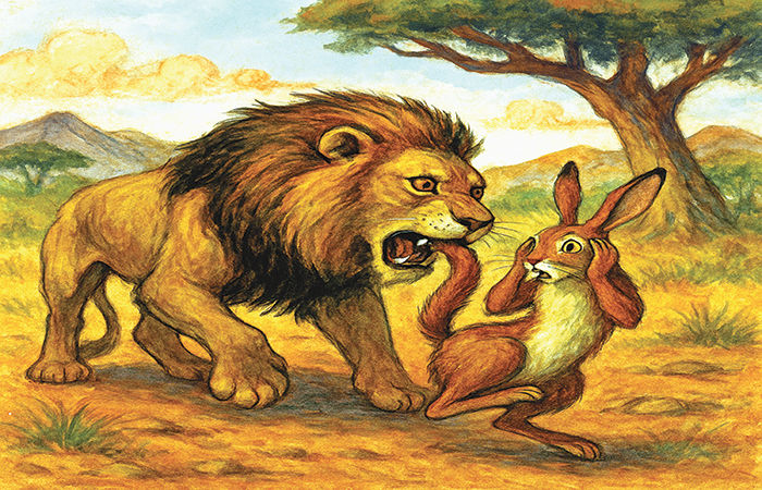 The Clever Hare and the Grumpy Lion