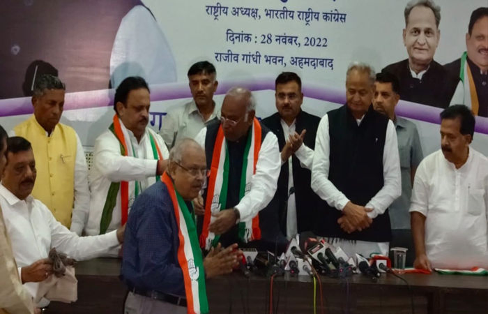 Gujarat Election: BJP નેતા જયનારાયણ વ્યાસ કોંગ્રેસમાં જોડાયા