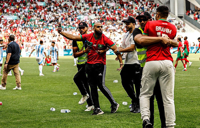 Olympics Football: Fans invade pitch, Morocco 'win' against Argentina